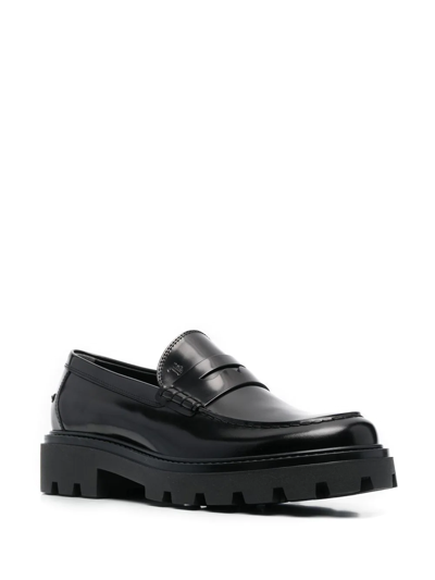 Shop Tod's Patent-leather Loafers In Schwarz