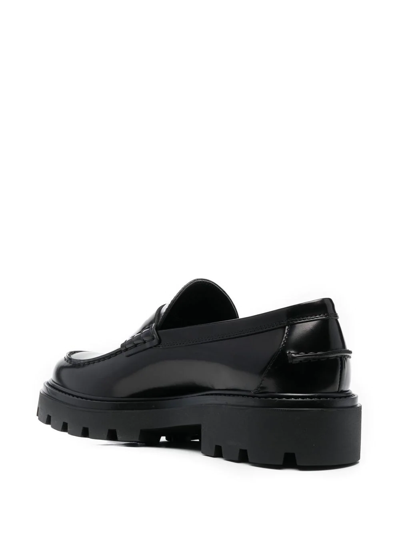 Shop Tod's Patent-leather Loafers In Schwarz