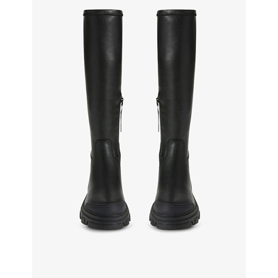 Kg Kurt Geiger Trekker Sock Faux-leather Over-the-knee Boots In Black