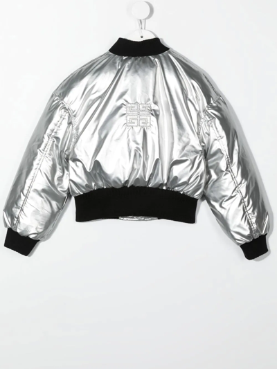 Shop Givenchy Logo-embroidered Puffer Jacket In Grey