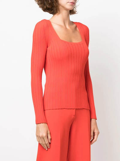Shop Aeron Finesse Ribbed-knit Jumper In Red