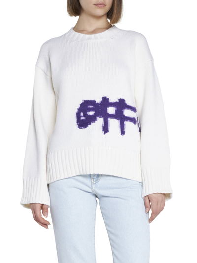 Shop Off-white Sweater In White Purple