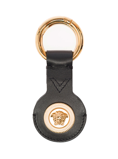 Shop Versace Biggie Medusa Leather Keychain With Medusa Detail  Man In Black
