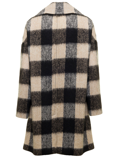 Shop Red Valentino Double-breasted Check Wool Coat  Woman In Multicolor