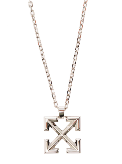 Shop Off-white Brass Necklace With Arrow Pendant Detail Jil Sander Man In Metallic