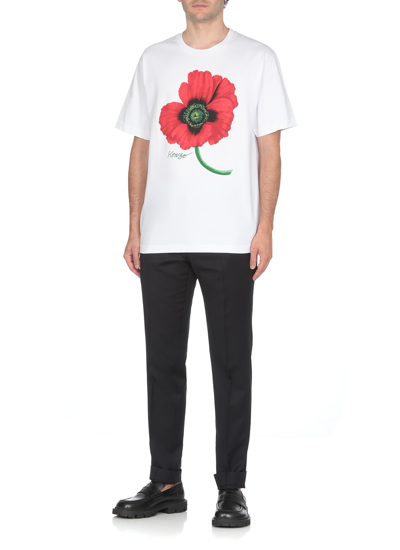 Shop Kenzo Poppy  T-shirt In White
