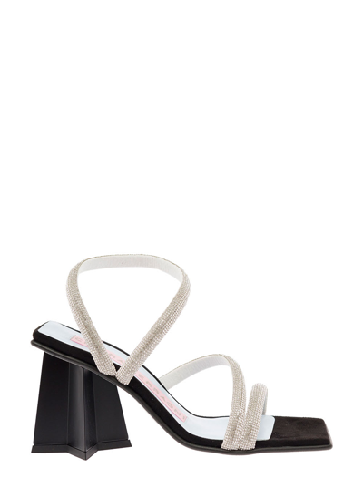 Shop Chiara Ferragni Cf Star Leather And Glitter Sandals  Woman In Black
