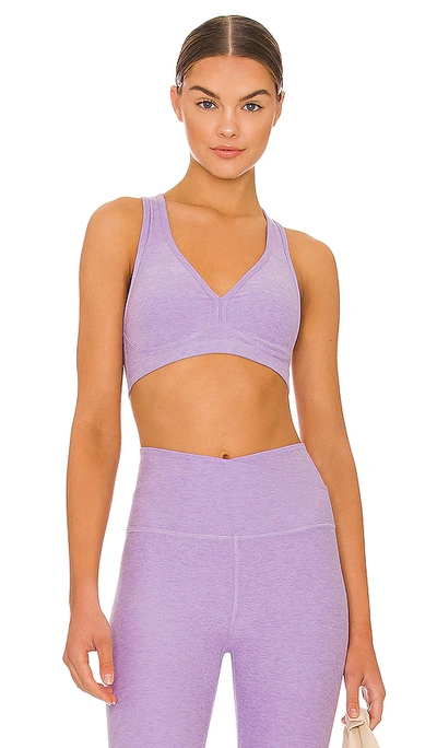Shop Beyond Yoga Spacedye Lift Your Spirits Sports Bra In Crisp Lavender Heather