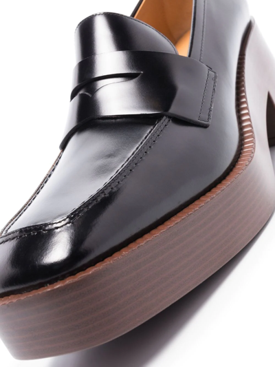 Shop Tod's Leather 75mm Platform Loafers In Schwarz
