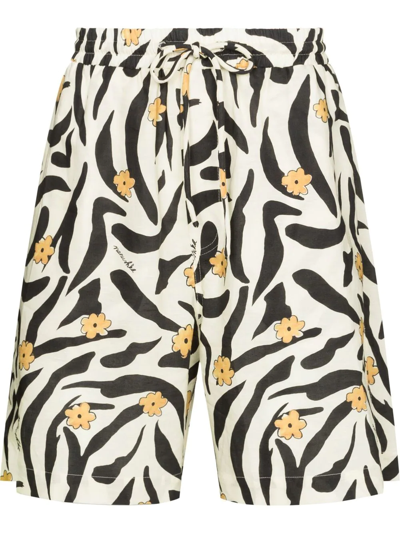 Shop Nanushka Doxxi Zebra-print Shorts In Nude