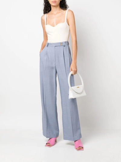 Shop Aeron Wide-leg Tailored Trousers In Blue