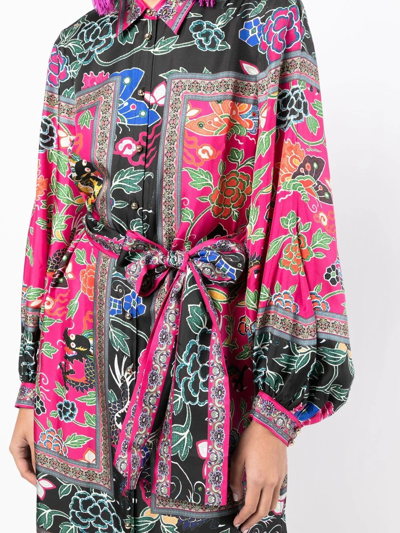 Shop Camilla Printed Silk Shirt Dress In Violett