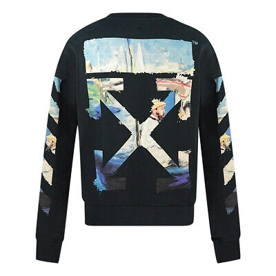 Pre-owned Off-white Colour Painting Diag Black Sweatshirt