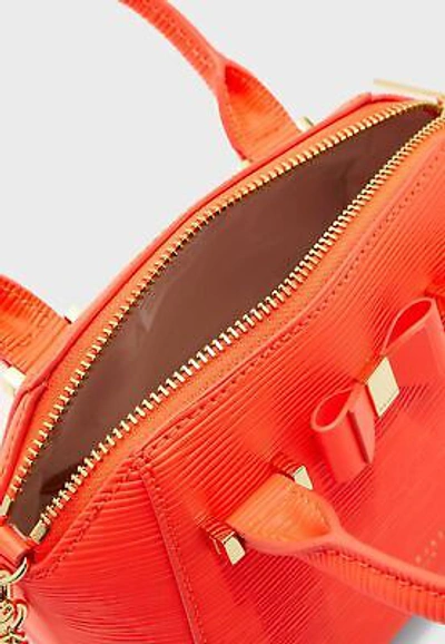 Pre-owned Ted Baker Ddella Bow Detail Micro Tote Neon Orange