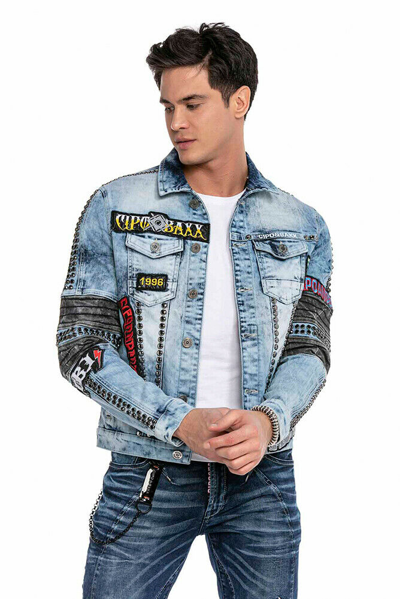 Pre-owned Cipo & Baxx Boxer Jeans Jacket Denim Biker Blue Cj263 All Sizes