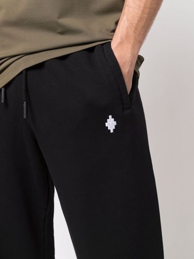 Shop Marcelo Burlon County Of Milan Logo-embroidered Track Pants In Black