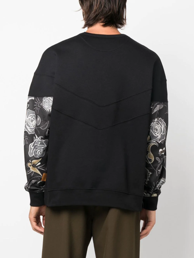 Shop Etro Floral-print Long-sleeve Sweatshirt In Schwarz