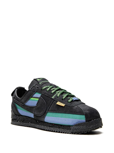Nike X Union Cortez "black/blue" Sneakers In Black