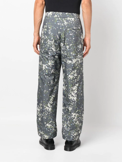 Shop A-cold-wall* Abstract-print Straight-leg Trousers In Grau