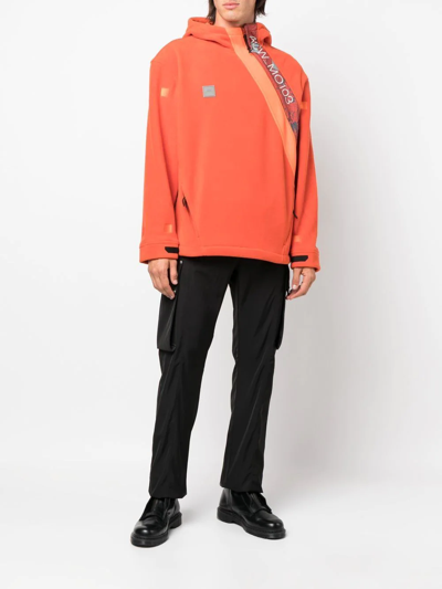 Shop A-cold-wall* Logo-print Fleece Sports Jacket In Orange