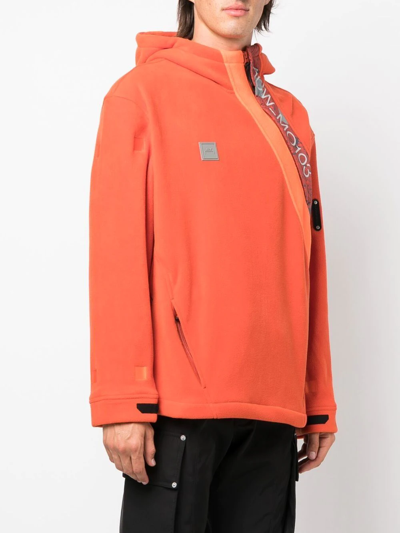 Shop A-cold-wall* Logo-print Fleece Sports Jacket In Orange
