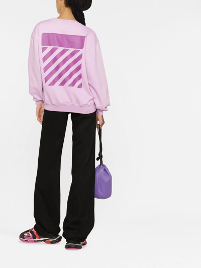 Shop Off-white Diag-stripe Print Sweatshirt In Violett