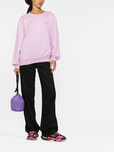 Shop Off-white Diag-stripe Print Sweatshirt In Violett