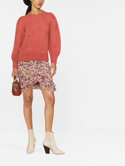 Isabel Marant Emma Pleated-shoulder Knit Jumper In Rot