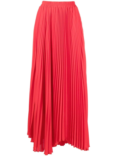 Shop Styland Pleated Maxi Skirt In Rot