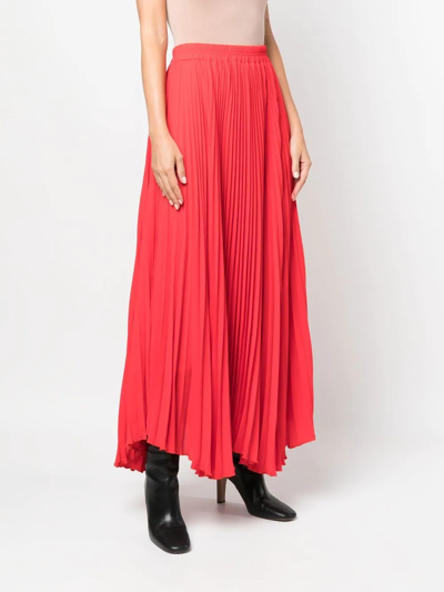 Shop Styland Pleated Maxi Skirt In Rot