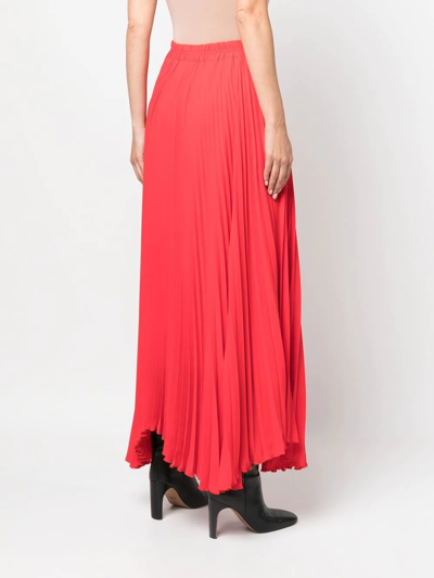 Shop Styland Pleated Maxi Skirt In Rot