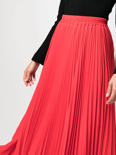Shop Styland Pleated Maxi Skirt In Rot