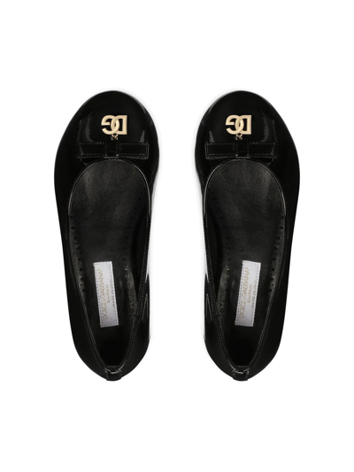 Dolce & Gabbana Dg Bow Ballerina Pumps In Black