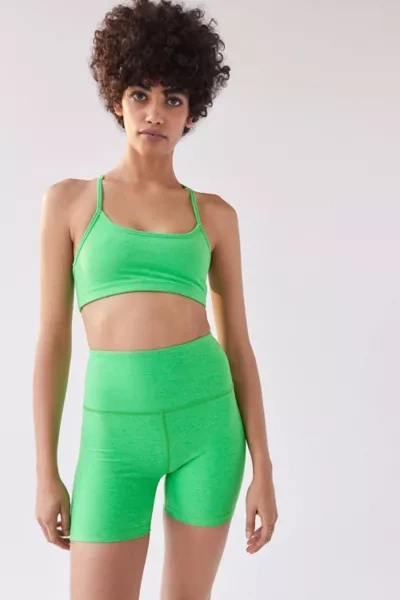 Shop Beyond Yoga High-waisted Mid Bike Short In Chartreuse