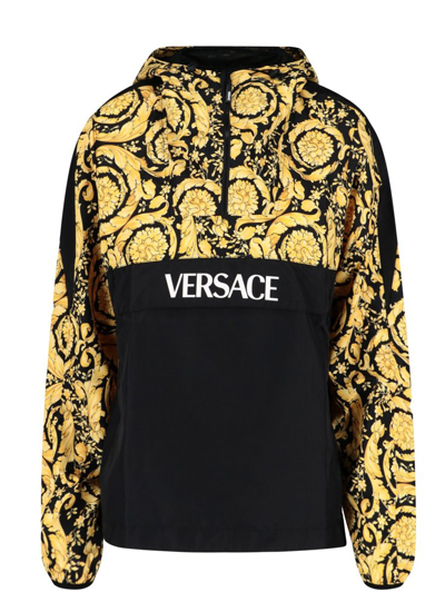 Shop Versace Barocco Logo Printed Track Jacket In Multi