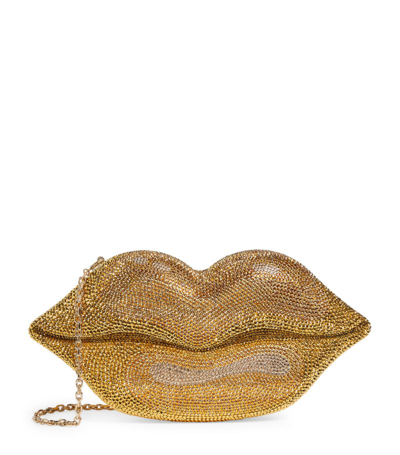 Shop Judith Leiber Hot Lips Clutch Bag In Gold