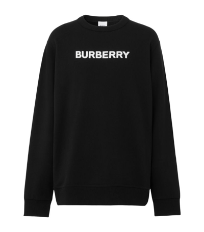 Shop Burberry Logo Sweatshirt In Black