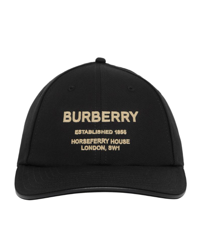 Shop Burberry Horseferry Baseball Cap In Black