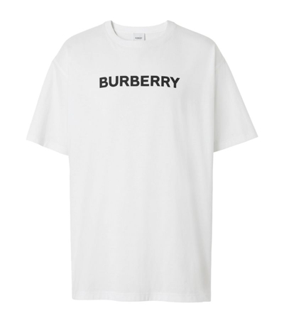 Shop Burberry Oversized Logo T-shirt In White