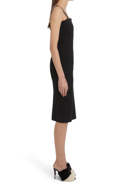 Shop Dolce & Gabbana Tubino Jersey Midi Dress In N0000 Nero