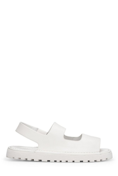 Shop Marsèll Sanpomice Slingback Flat Sandals In White