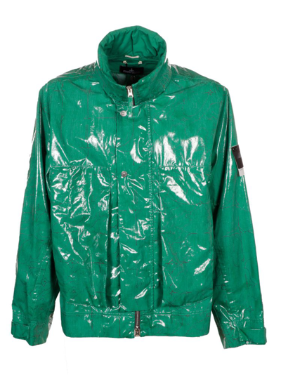 Shop Stone Island Shadow Project Logo Patch Waterproof Jacket In Green