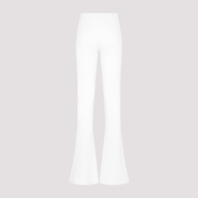 Shop Tom Ford Flared Ribbed Waist Knitted Trousers In White