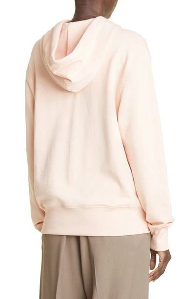 Shop Acne Studios Fairah Face Patch Cotton Hoodie In Powder Pink