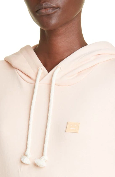 Shop Acne Studios Fairah Face Patch Cotton Hoodie In Powder Pink