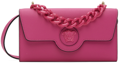 Shop Versace Pink 'la Medusa' Shoulder Bag In 1p66v Fuxia-fuxia-ve