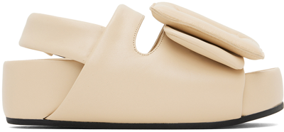 Shop Boyy Beige Puffy Platform Sandal In Ivory