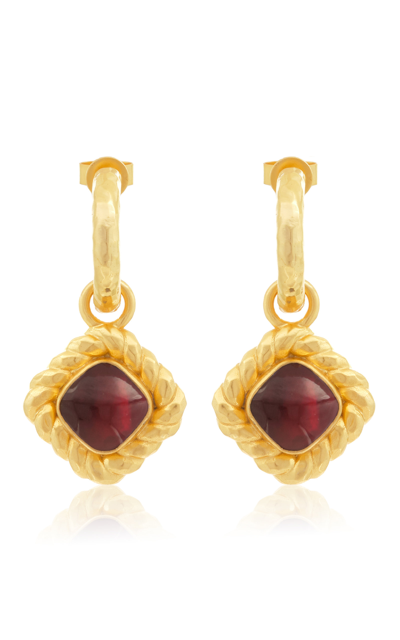Shop Valére Women's The Pia 24k Gold-plated Ruby Quartz Earrings In Red