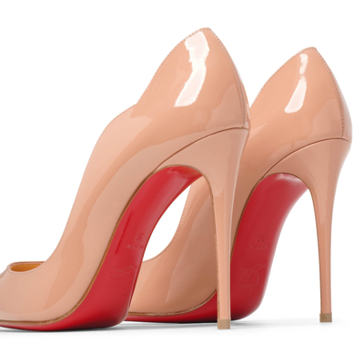 Shop Christian Louboutin Hot Chick 100 Nude Patent Pumps