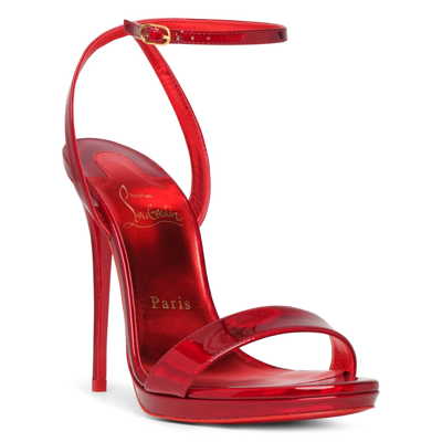 Christian Louboutin Loubi Queen 120 Sandals In Rose-pink Patent Leather In  Red | ModeSens